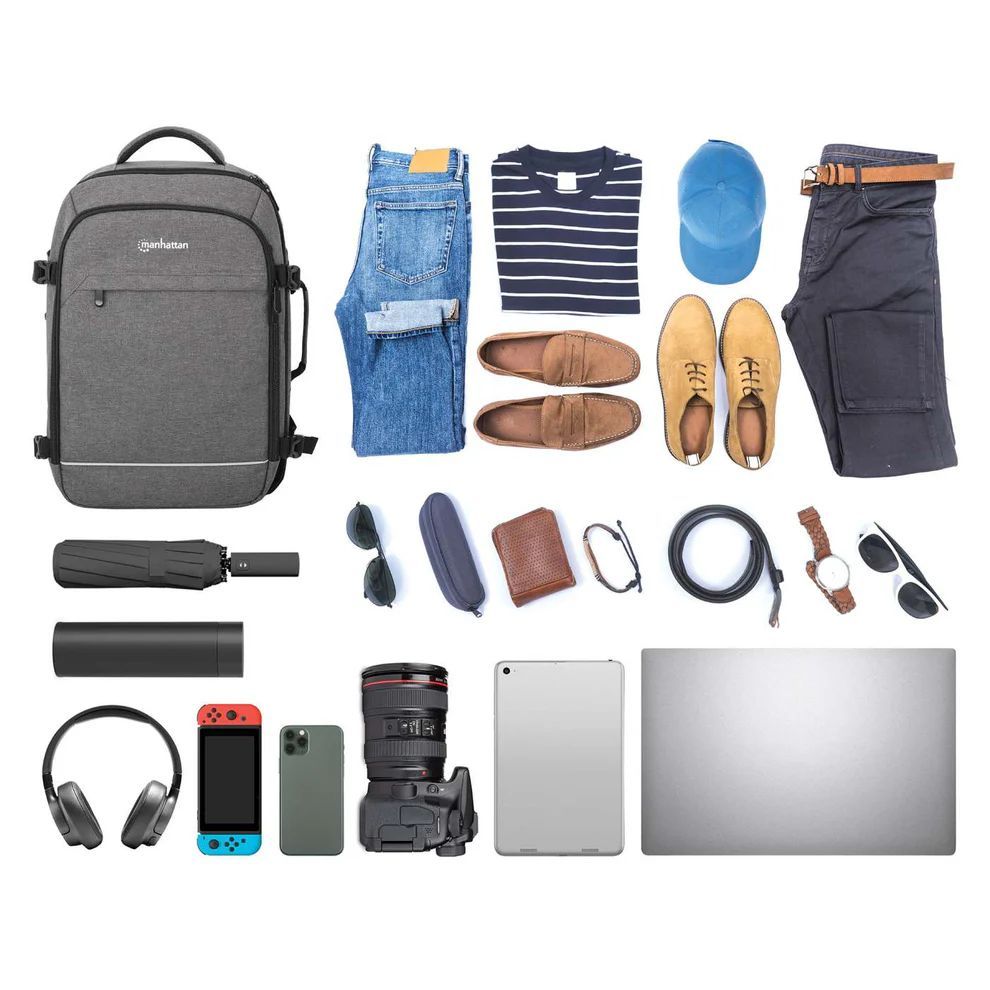 Manhattan Rome Laptop Travel Backpack 17,3" Grey