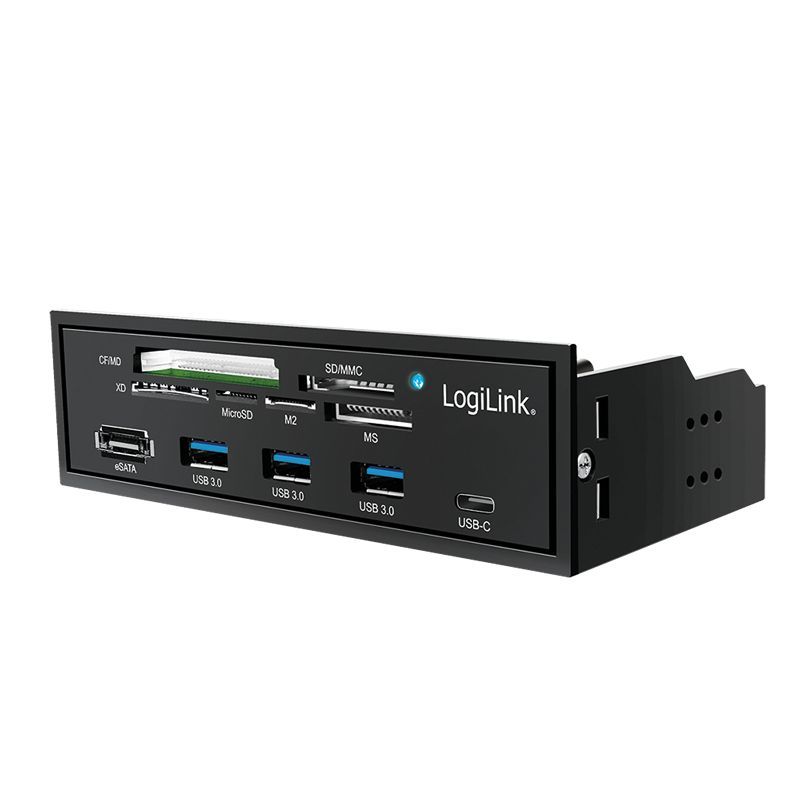 Logilink 5.25" multifunction front panel with 6-way card reader Black Logilink 5.25" multifunction front panel with 6-way card reader Black