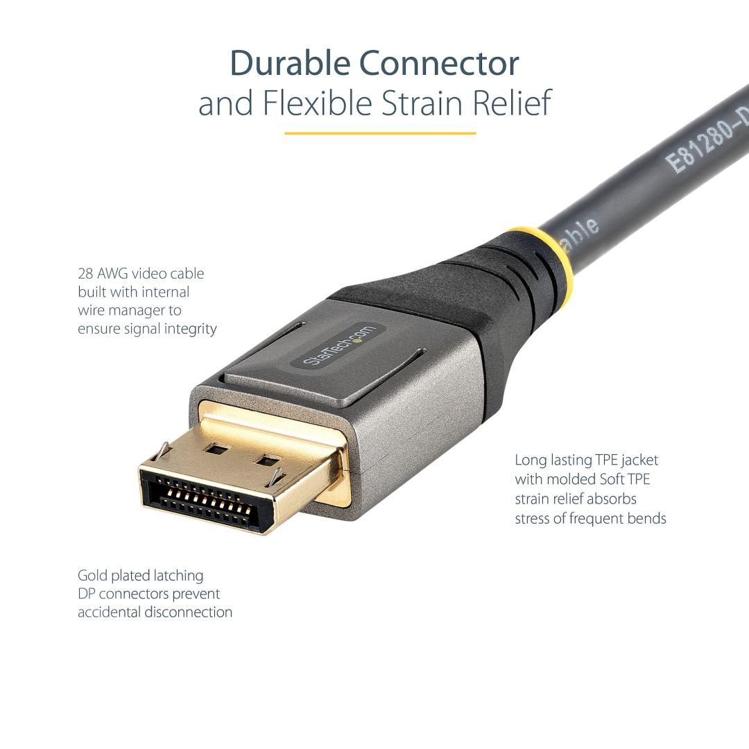 Startech DisplayPort male to DisplayPort male 8K Cable 3m Black Startech DisplayPort male to DisplayPort male 8K Cable 3m Black