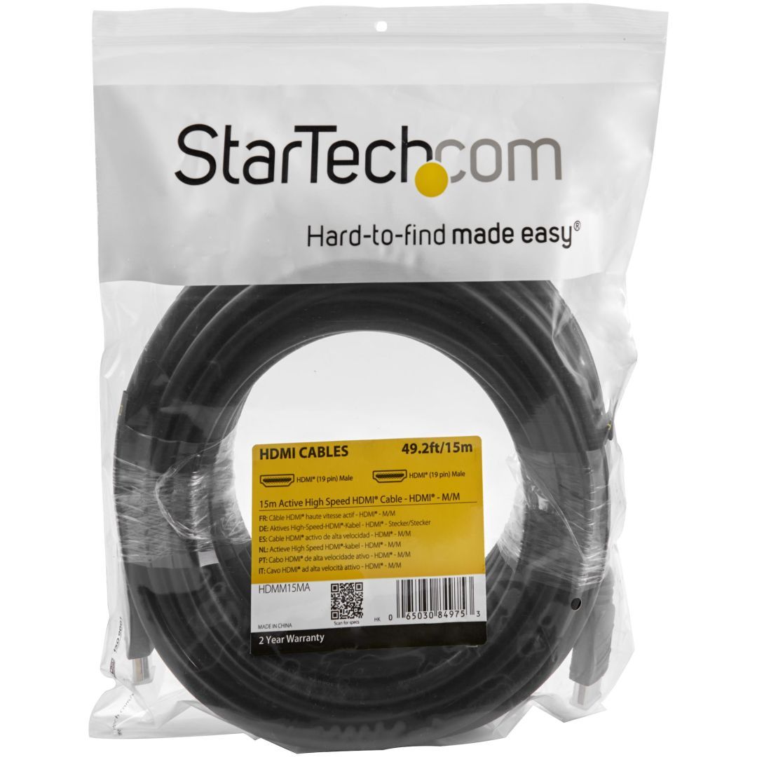 Startech Active HDMI Cable 15m Black Startech Active HDMI Cable 15m Black