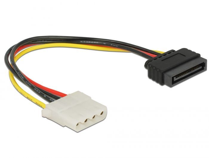 DeLock Power Cable SATA 15 pin female > 4 pin female 20cm DeLock Power Cable SATA 15 pin female > 4 pin female 20cm