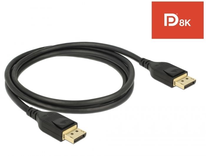 DeLock DisplayPort cable 8K 60 Hz 1m DP 8K certified Black DeLock DisplayPort cable 8K 60 Hz 1m DP 8K certified Black