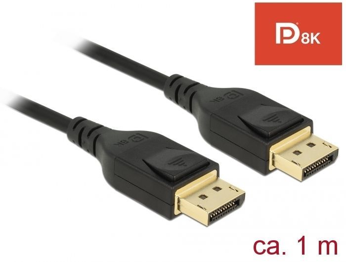 DeLock DisplayPort cable 8K 60 Hz 1m DP 8K certified Black DeLock DisplayPort cable 8K 60 Hz 1m DP 8K certified Black