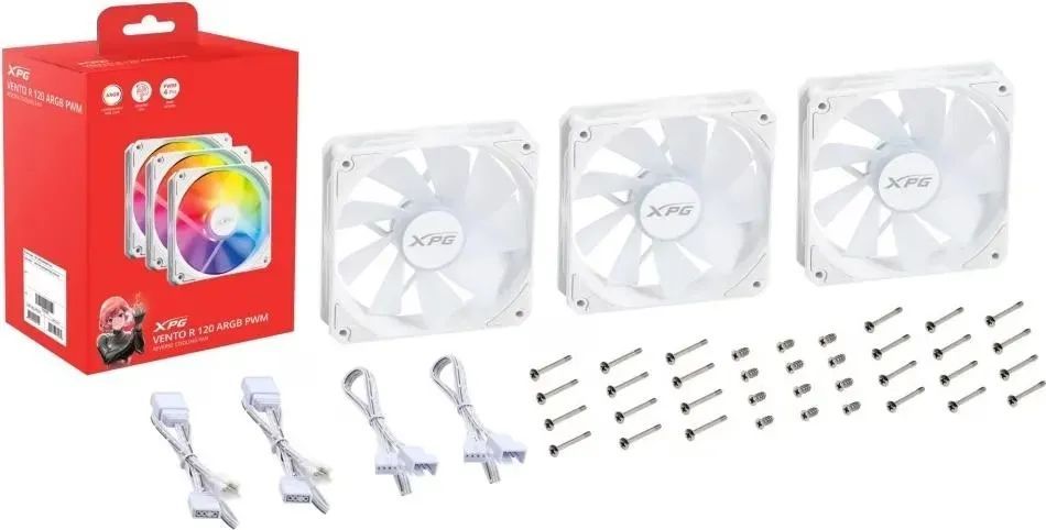 A-Data XPG Vento R 120 ARGB White (3pack) A-Data XPG Vento R 120 ARGB White (3pack)