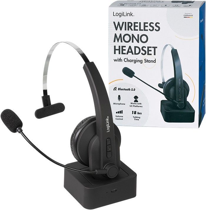 Logilink BT0059 Bluetooth Mono Headset with Charging Stand Black Logilink BT0059 Bluetooth Mono Headset with Charging Stand Black
