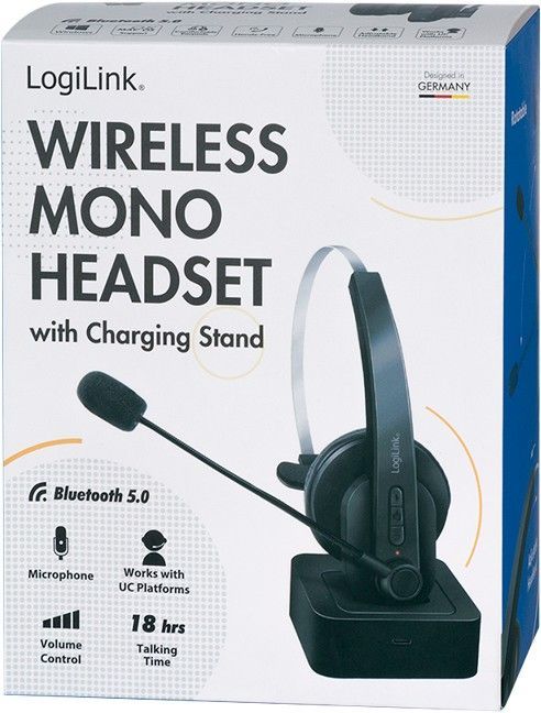 Logilink BT0059 Bluetooth Mono Headset with Charging Stand Black Logilink BT0059 Bluetooth Mono Headset with Charging Stand Black