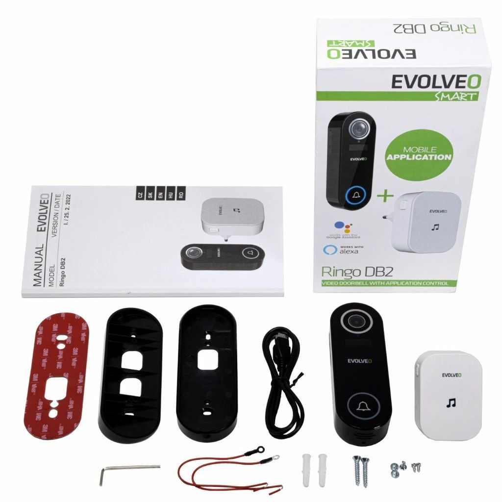 Evolveo Ringo DB2 vezeték nélküli intelligens video csengő + aljzat csengő Evolveo Ringo DB2 vezeték nélküli intelligens video csengő + aljzat csengő