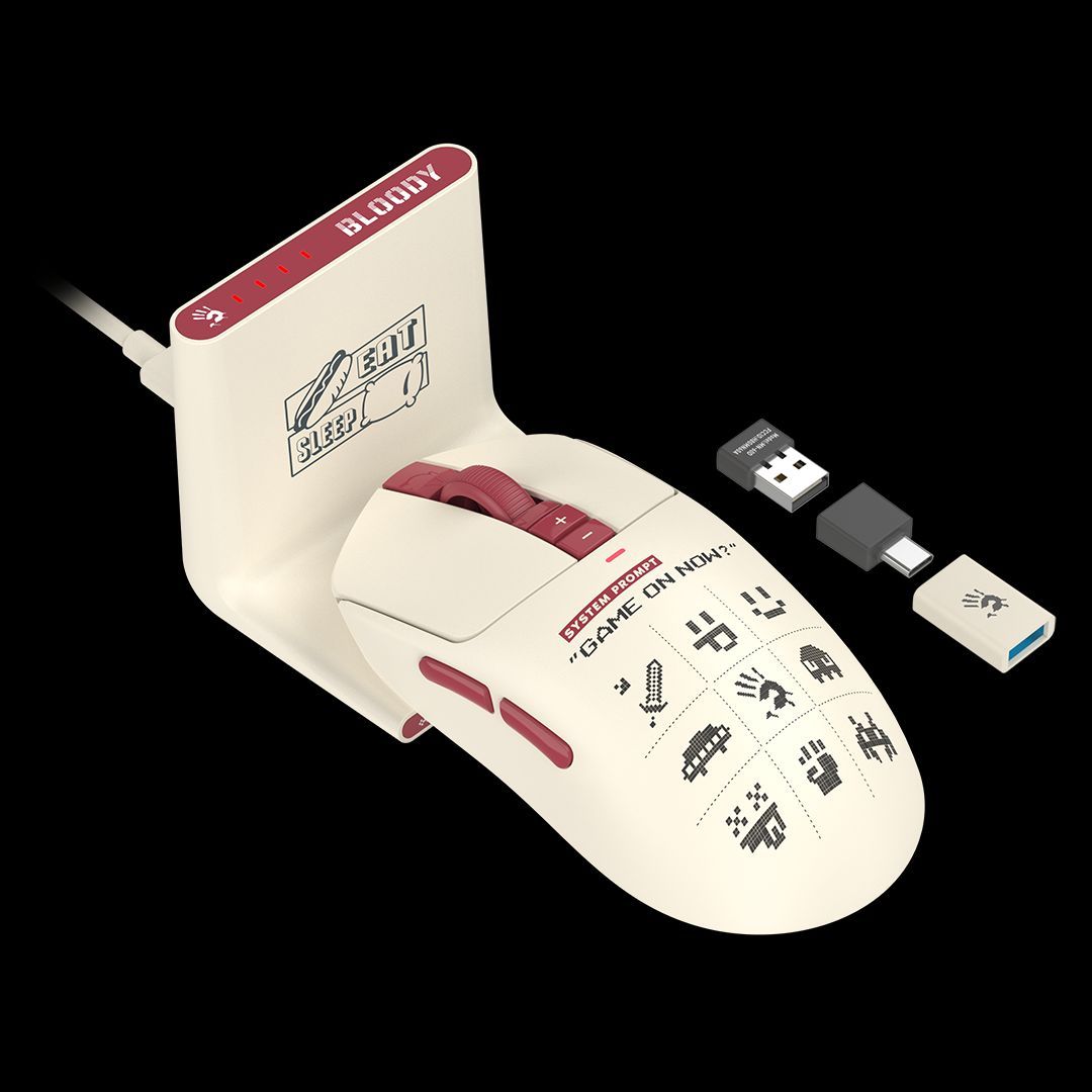 A4-Tech Bloody R72 Ultra Duo Wireless Mouse Pixels Red A4-Tech Bloody R72 Ultra Duo Wireless Mouse Pixels Red