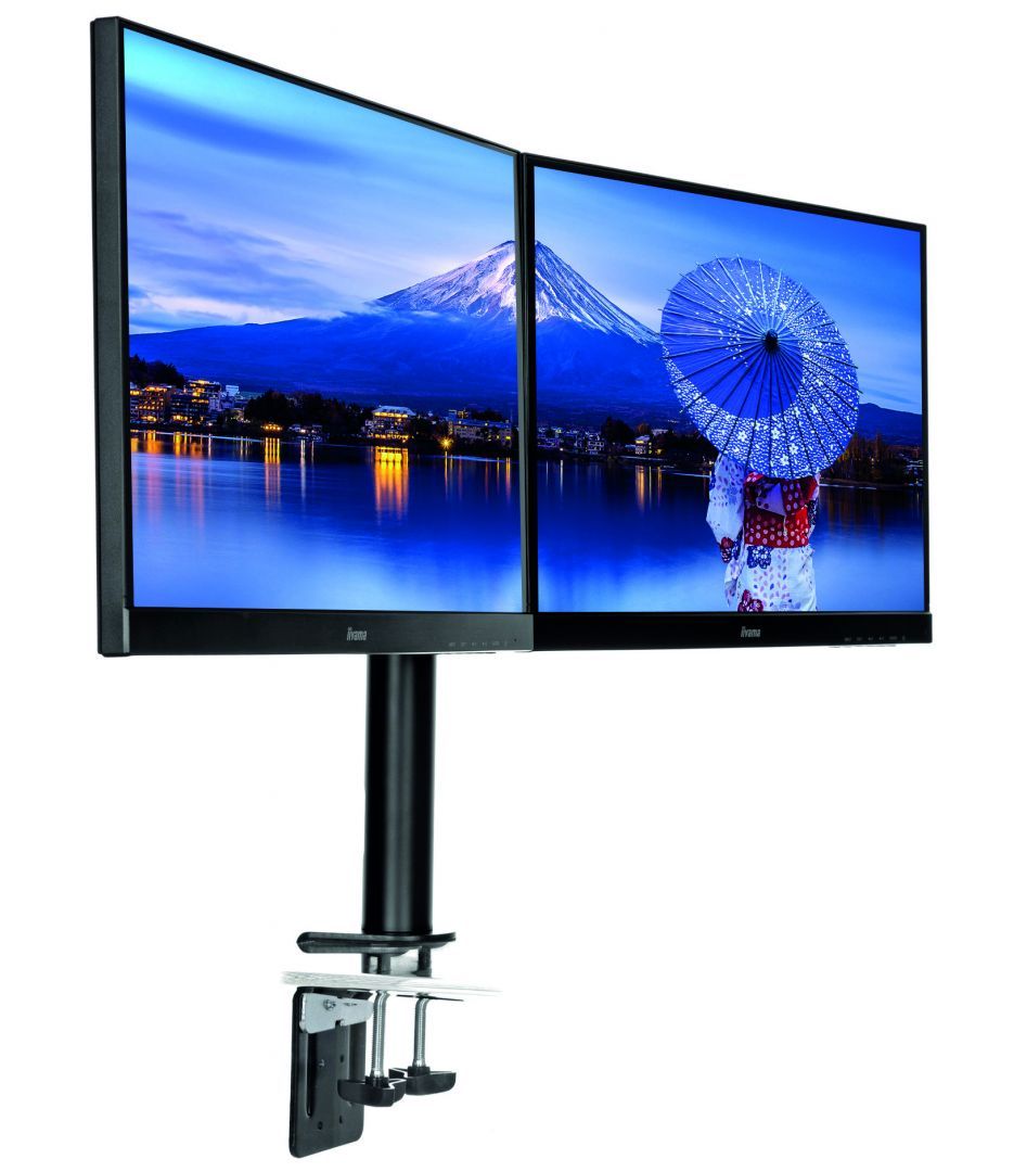 iiyama DS1002C-B1 Simple And Functional Dual Desktop Arm Black iiyama DS1002C-B1 Simple And Functional Dual Desktop Arm Black