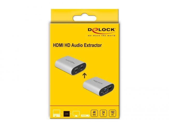 DeLock HDMI HD Audio Extractor 4K 60 Hz to HDMI with eARC
