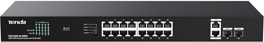Tenda TEG1120P-16-150W 19-Port PoE Switch Tenda TEG1120P-16-150W 19-Port PoE Switch