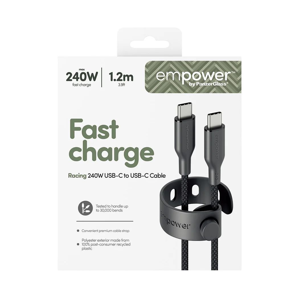 PanzerGlass 240W USB-C to USB-C USB 2.0 cable 1,2m Black PanzerGlass 240W USB-C to USB-C USB 2.0 cable 1,2m Black
