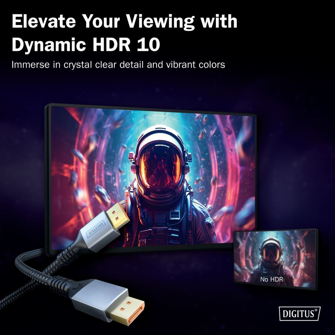 Digitus DisplayPort Connection Cable Version 2.1 16K 1m Black
