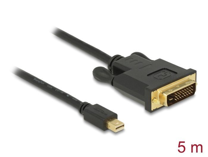DeLock Kabel mini DisplayPort 1.1 Stecker > DVI 24+1 Stecker 5m Black DeLock Kabel mini DisplayPort 1.1 Stecker > DVI 24+1 Stecker 5m Black