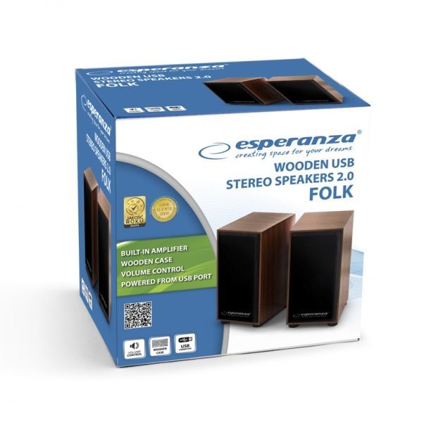 Esperanza EP122 Folk Stereo speakers 2.0 Wood Esperanza EP122 Folk Stereo speakers 2.0 Wood