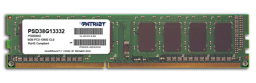 Patriot 8GB DDR3 1333MHz Signature CL9 Patriot 8GB DDR3 1333MHz Signature CL9