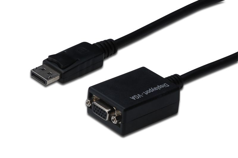Assmann DisplayPort - VGA Adapter/Converter cable 0,15m Black Assmann DisplayPort - VGA Adapter/Converter cable 0,15m Black