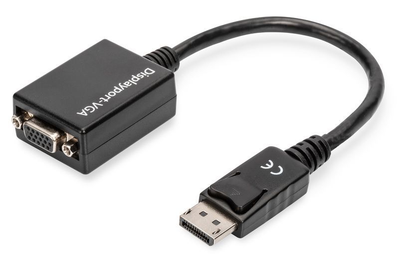 Assmann DisplayPort - VGA Adapter/Converter cable 0,15m Black Assmann DisplayPort - VGA Adapter/Converter cable 0,15m Black