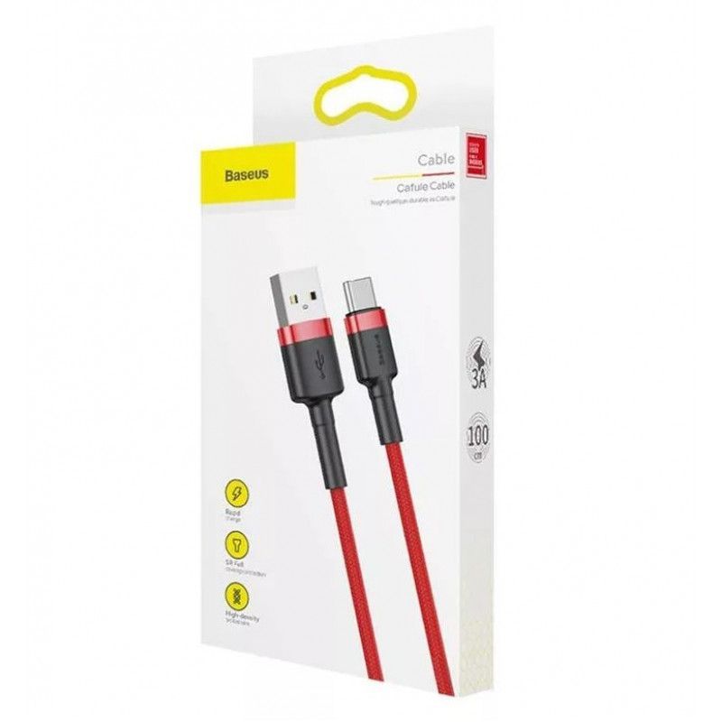 Baseus Cafule 3A USB-USB-C Cable 1m Red Baseus Cafule 3A USB-USB-C Cable 1m Red