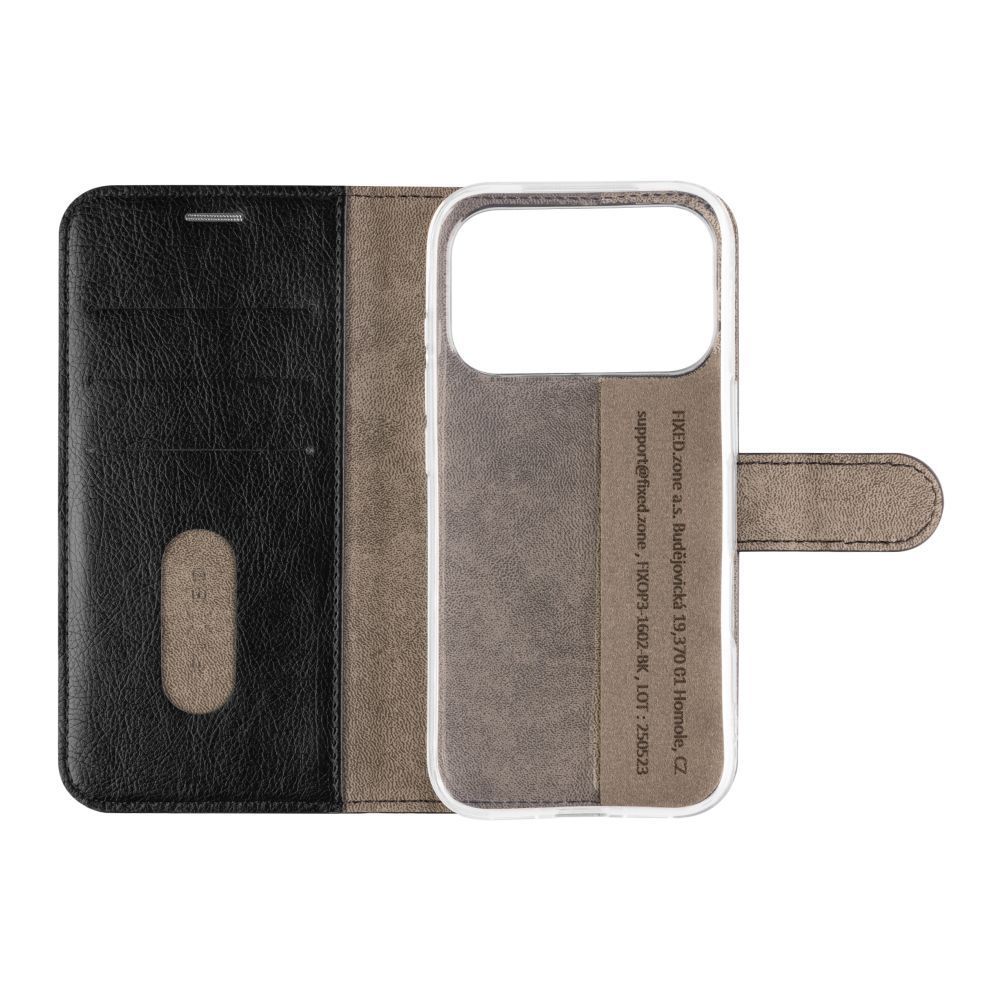 FIXED oldalra nyíló telefontok Apple iPhone 17 Pro telefonhoz, fekete