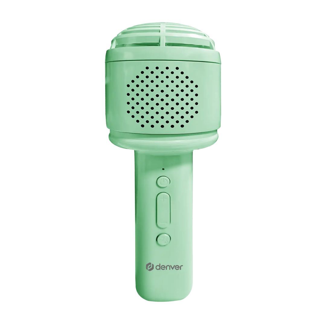 Denver KMS-30RO Bluetooth Karaoke Microphone Speaker with fluffy top Green Denver KMS-30RO Bluetooth Karaoke Microphone Speaker with fluffy top Green