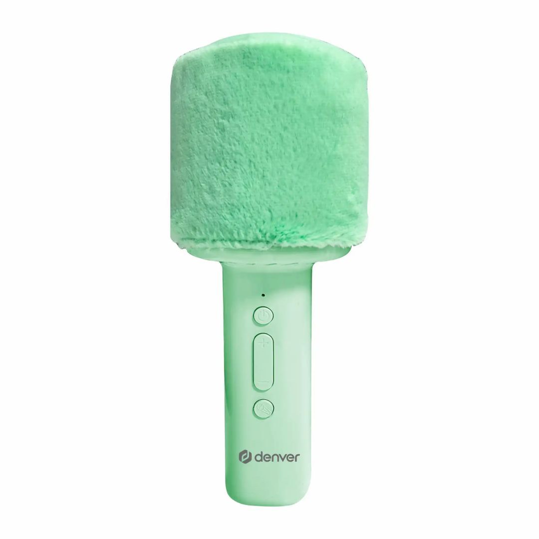 Denver KMS-30RO Bluetooth Karaoke Microphone Speaker with fluffy top Green Denver KMS-30RO Bluetooth Karaoke Microphone Speaker with fluffy top Green