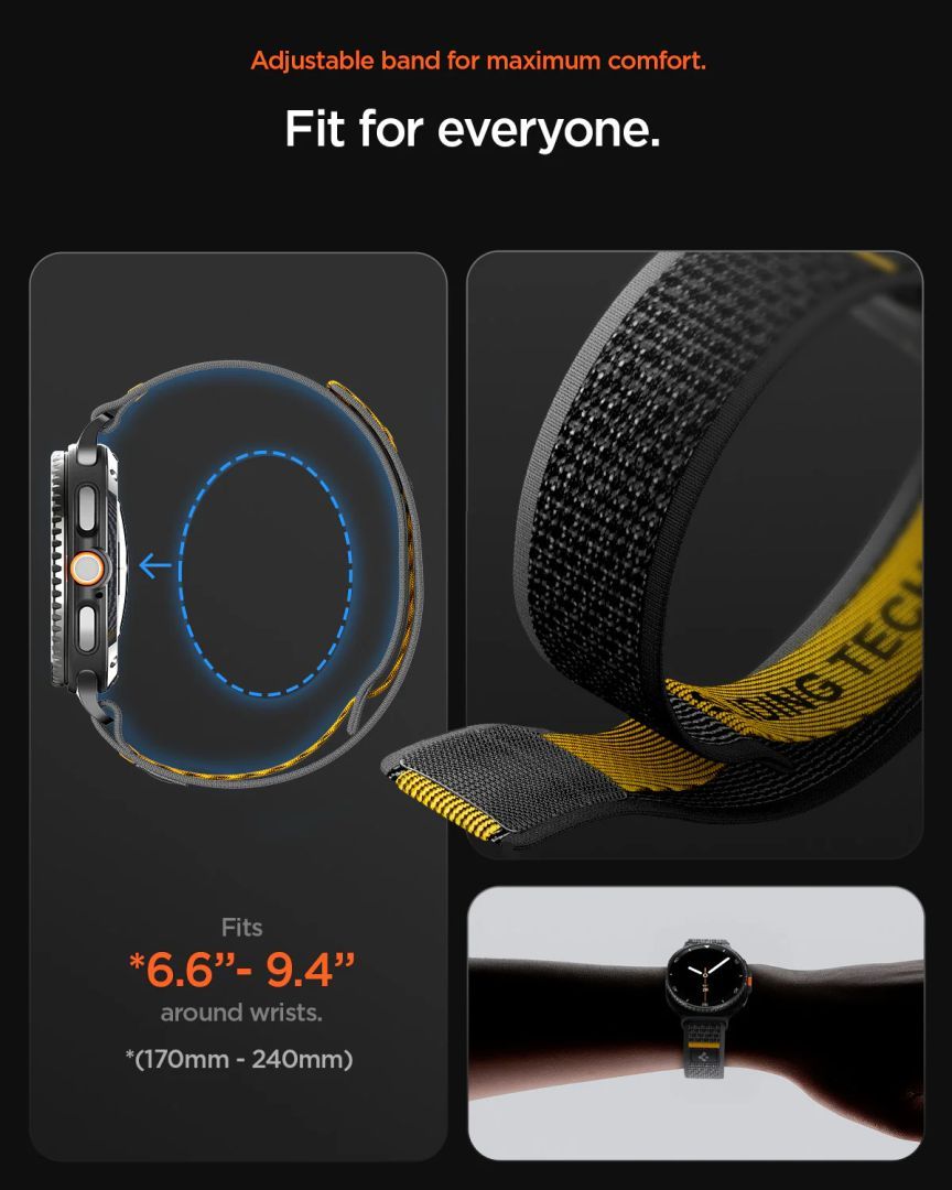 Spigen Athlex Air Active Band for Samsung Galaxy Watch 8 46mm/44mm/40mm Black