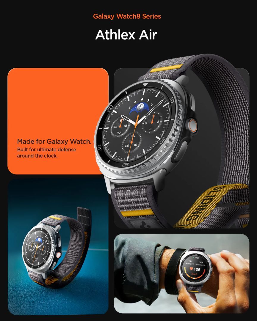 Spigen Athlex Air Band for Samsung Galaxy Watch 8 46mm/44mm/40mm Gray