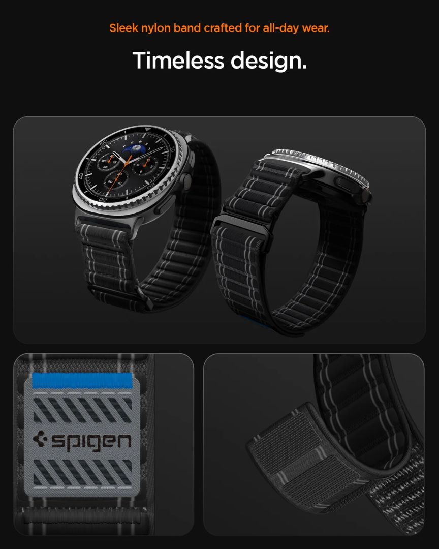 Spigen Fabric Band for Samsung Galaxy Watch 8 46mm/44mm/40mm Black Spigen Fabric Band for Samsung Galaxy Watch 8 46mm/44mm/40mm Black