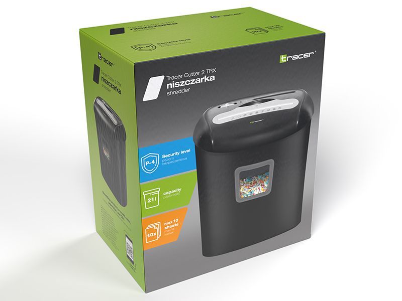Tracer Cutter 2 TRX Iratmegsemmisítő Black Tracer Cutter 2 TRX Iratmegsemmisítő Black