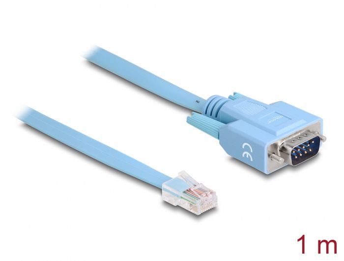 DeLock RS-232 DB9 Adapter 1 x RS-232 RJ45 1m Blue
