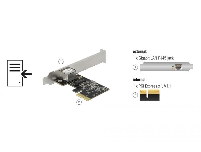 DeLock PCIE Hálózati Kártya DeLock PCIE Hálózati Kártya