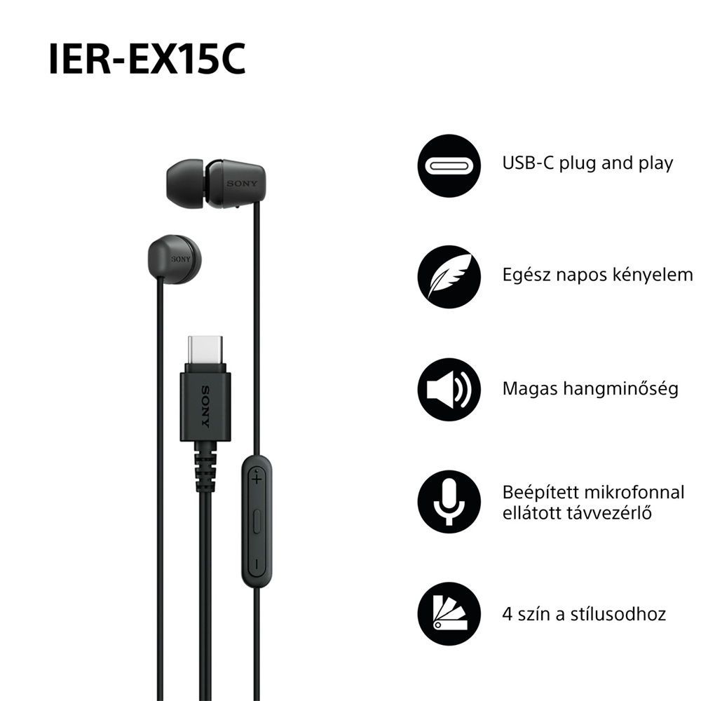 Sony IER-EX15C Headset Black Sony IER-EX15C Headset Black