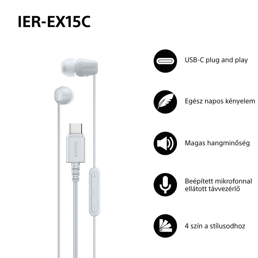 Sony IER-EX15C Headset White Sony IER-EX15C Headset White