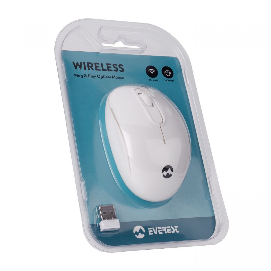 Everest SMW-666 Optical Wireless Mouse White Everest SMW-666 Optical Wireless Mouse White