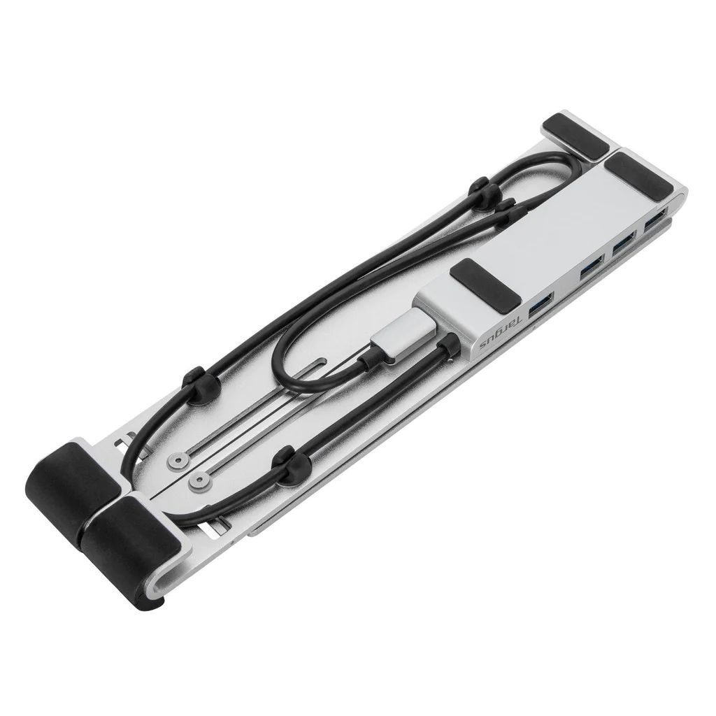 Targus Hordozható állvány beépített USB-A elosztóval Silver