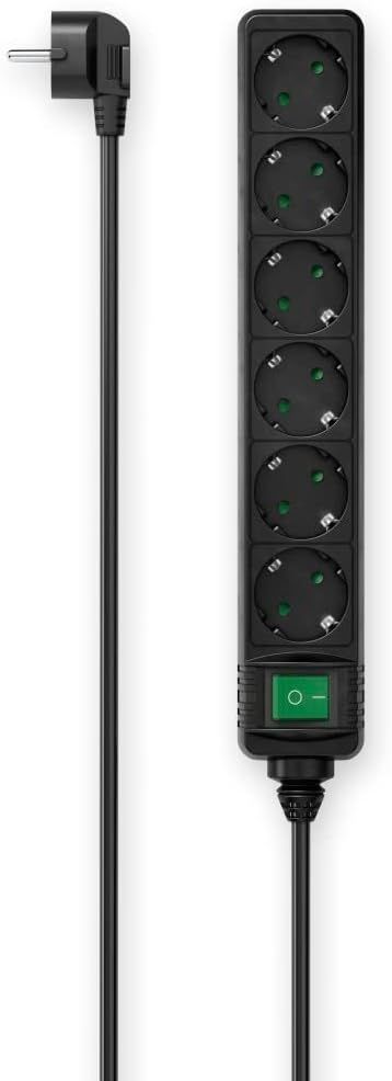 Hama Hálózati Elosztó Kapcsolóval 6DIN 3m Black