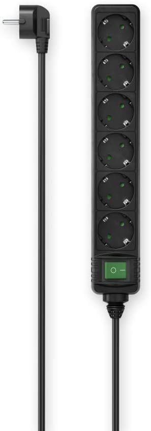 Hama Hálózati Elosztó Kapcsolóval 6DIN 3m Black