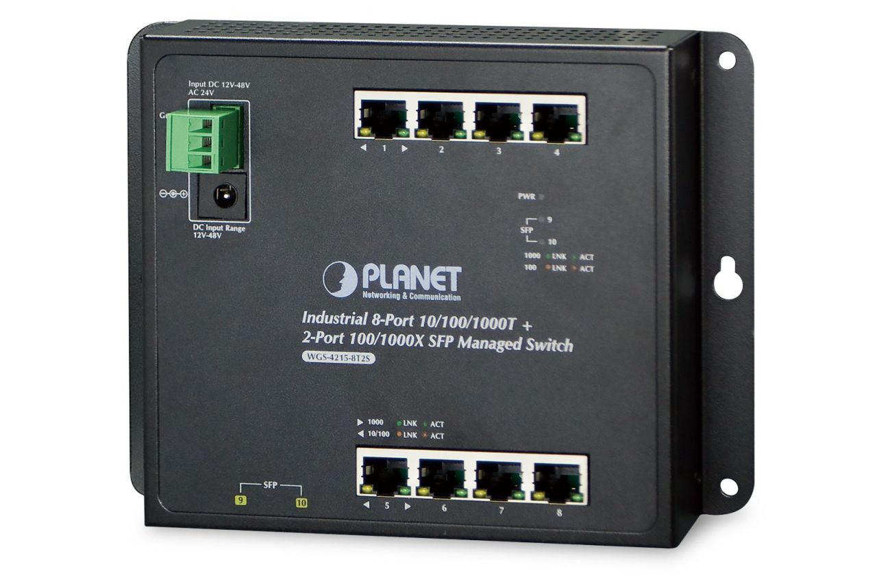 Planet Industrial 8-Port Gigabit PoE Wall-mount Switch Planet Industrial 8-Port Gigabit PoE Wall-mount Switch