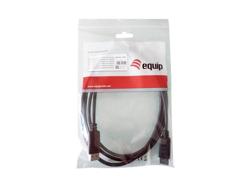 EQuip DisplayPort 1.2 4K/60Hz Cable 2m Black EQuip DisplayPort 1.2 4K/60Hz Cable 2m Black