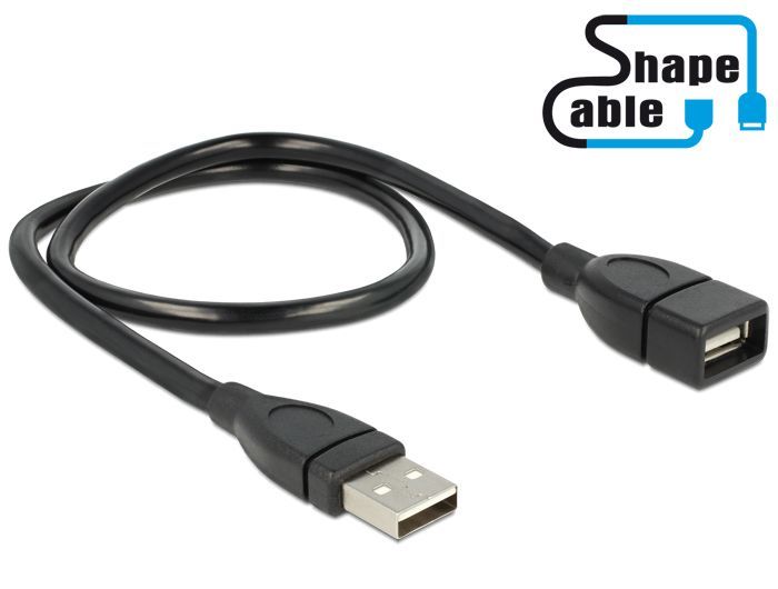DeLock Delock Cable USB 2.0 A male > A female ShapeCable 0.5 m DeLock Delock Cable USB 2.0 A male > A female ShapeCable 0.5 m