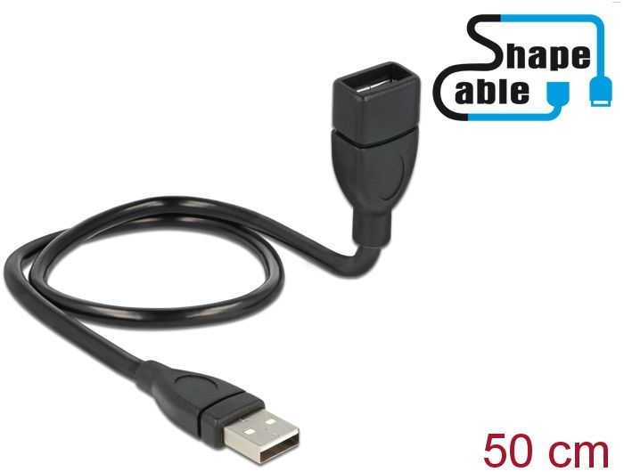DeLock Delock Cable USB 2.0 A male > A female ShapeCable 0.5 m DeLock Delock Cable USB 2.0 A male > A female ShapeCable 0.5 m