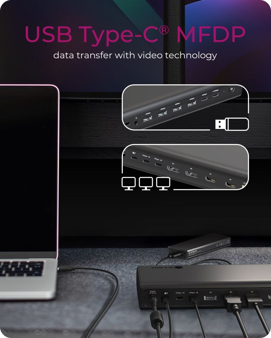 Raidsonic IcyBox IB-DK7401-CU31 17-in-1 Notebook DockingStation Raidsonic IcyBox IB-DK7401-CU31 17-in-1 Notebook DockingStation