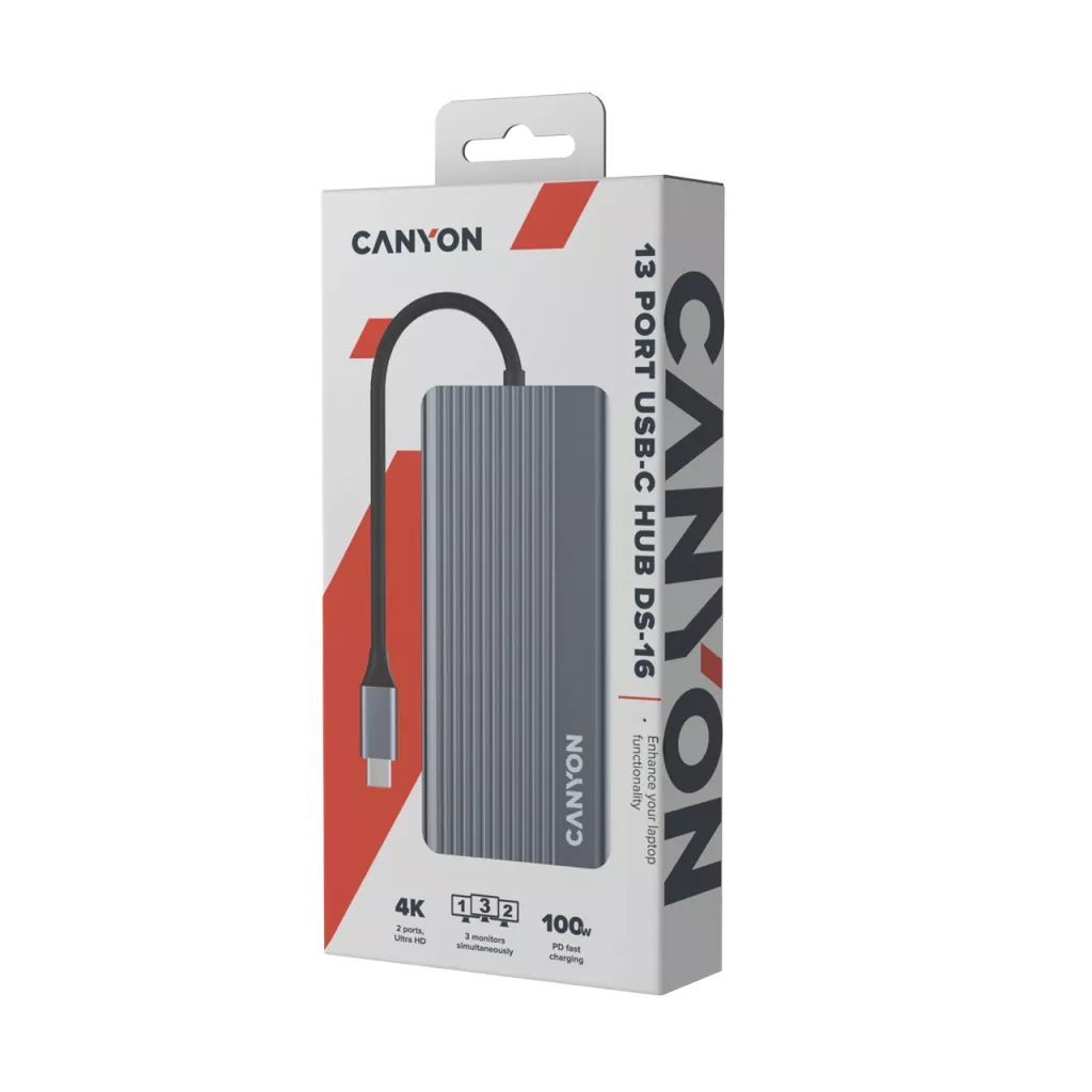 Canyon DS-16 13in1 4k USB-C Grey Canyon DS-16 13in1 4k USB-C Grey