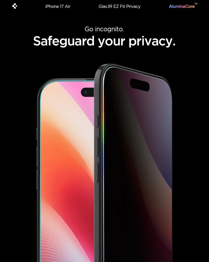 Spigen Glass tR EZ Fit (Privacy) for iPhone Air 2 Pack Transparency Spigen Glass tR EZ Fit (Privacy) for iPhone Air 2 Pack Transparency