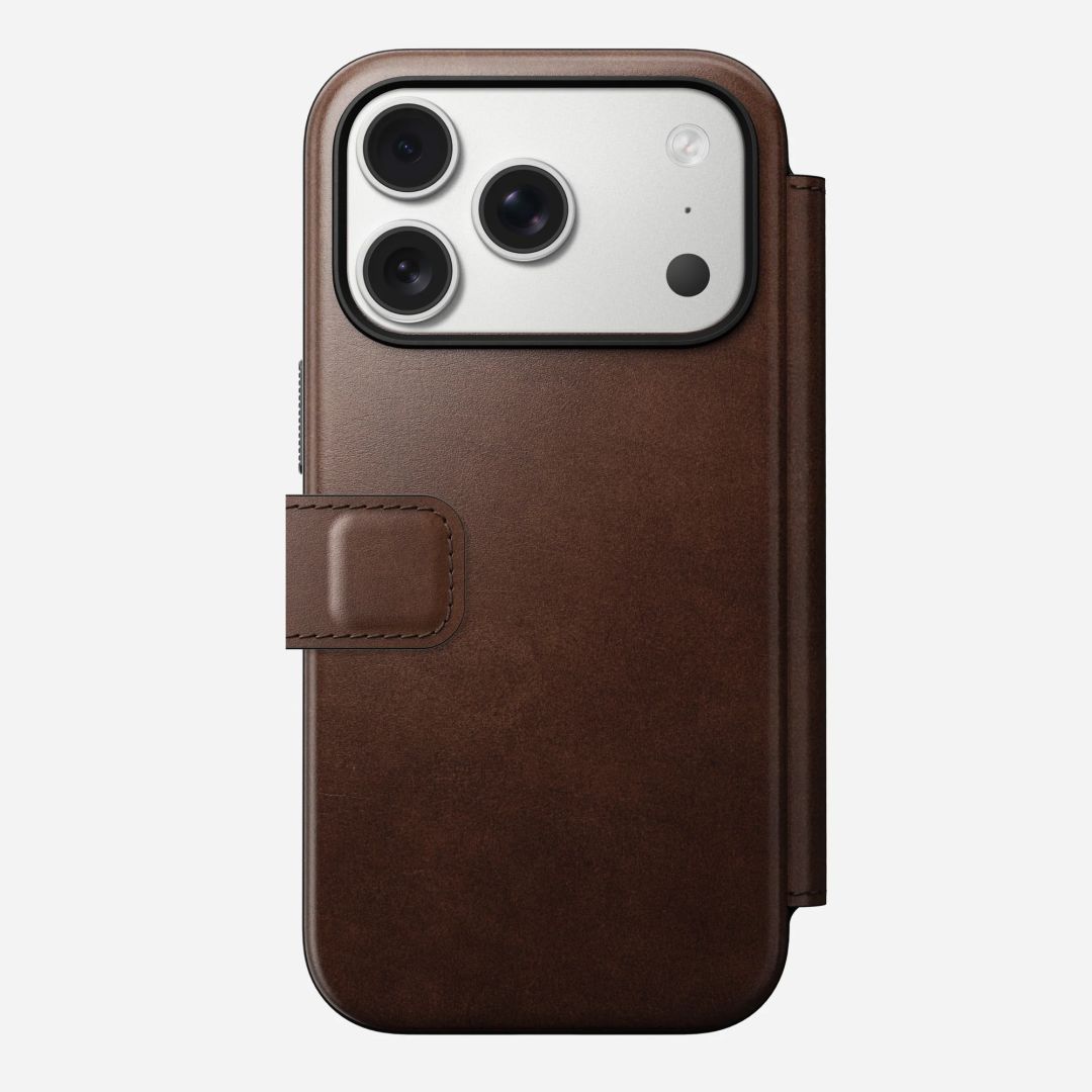 Nomad Modern Leather (Horween) Folio for iPhone 17 Pro Rustic Brown Nomad Modern Leather (Horween) Folio for iPhone 17 Pro Rustic Brown