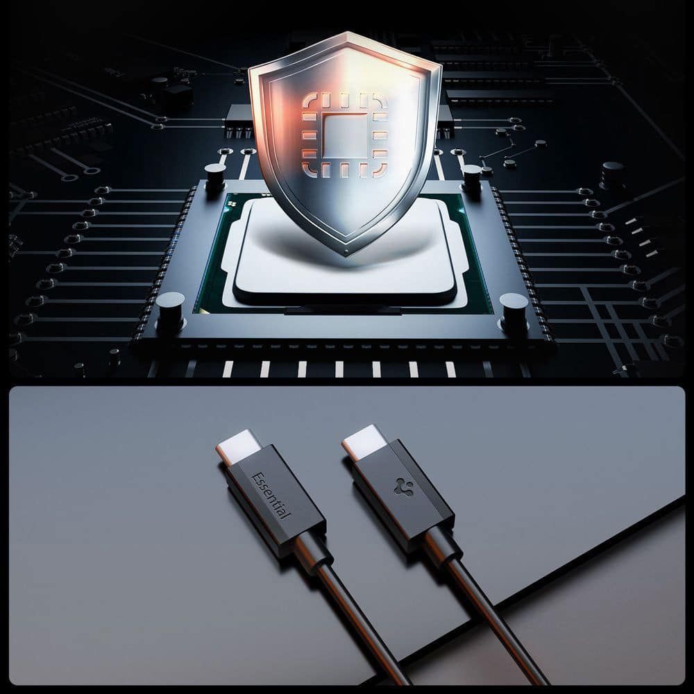 Spigen Essential USB-C to USB-C 60W cable 2m Black Spigen Essential USB-C to USB-C 60W cable 2m Black