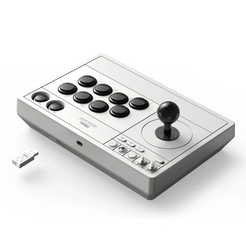 8BitDo Arcade Stick All Button Wireless Gamepad White