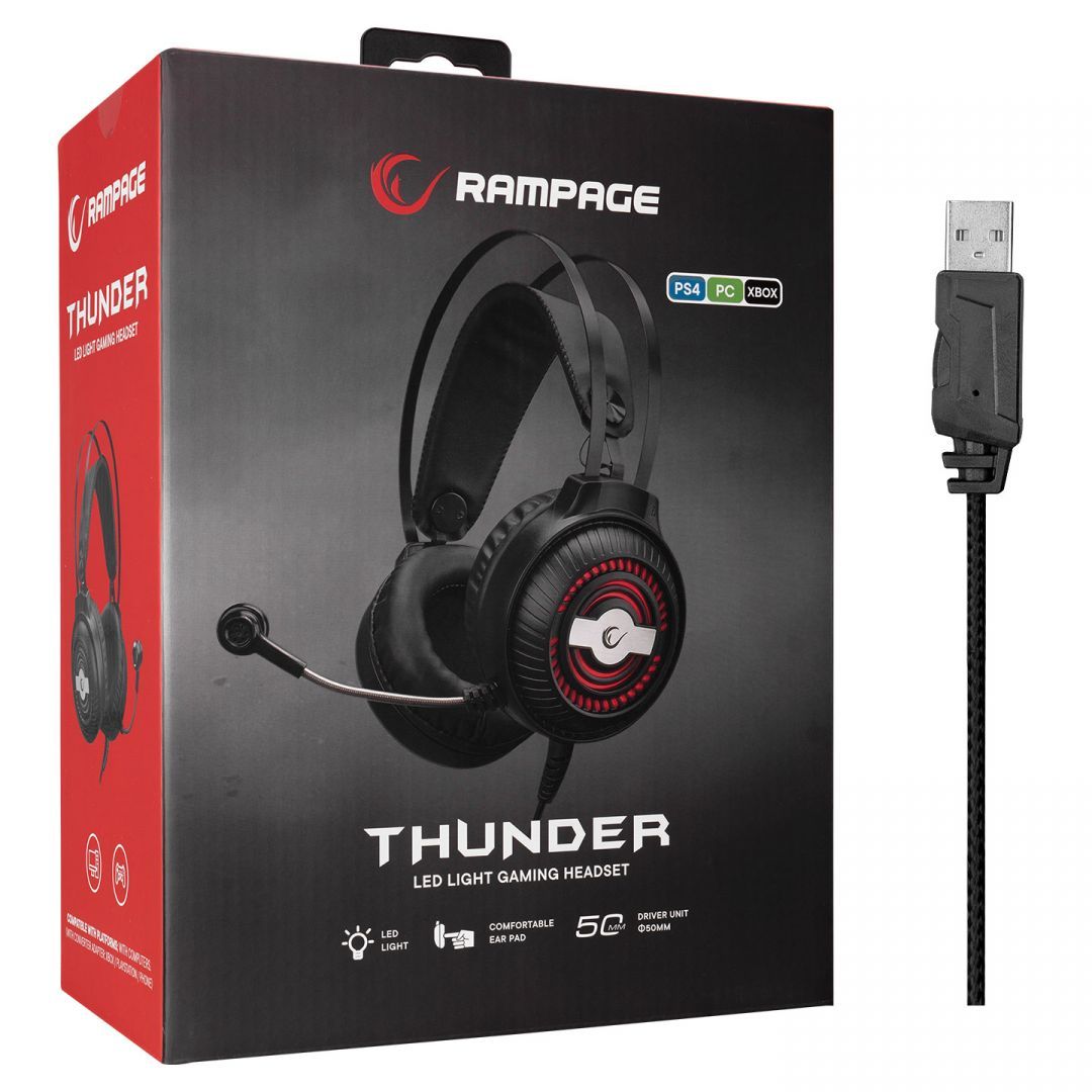 Rampage RM-K29 Thunder RGB Headset Black Rampage RM-K29 Thunder RGB Headset Black