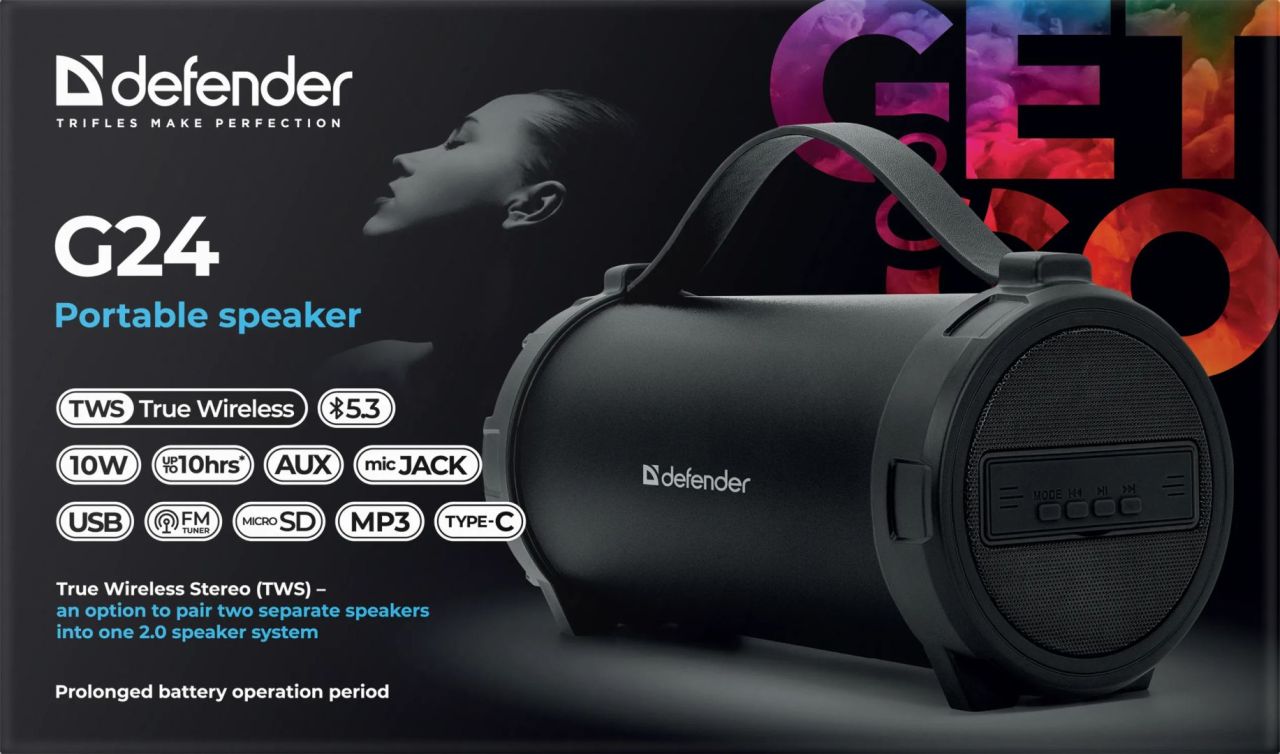 Defender G24 Bluetooth Speaker Black Defender G24 Bluetooth Speaker Black